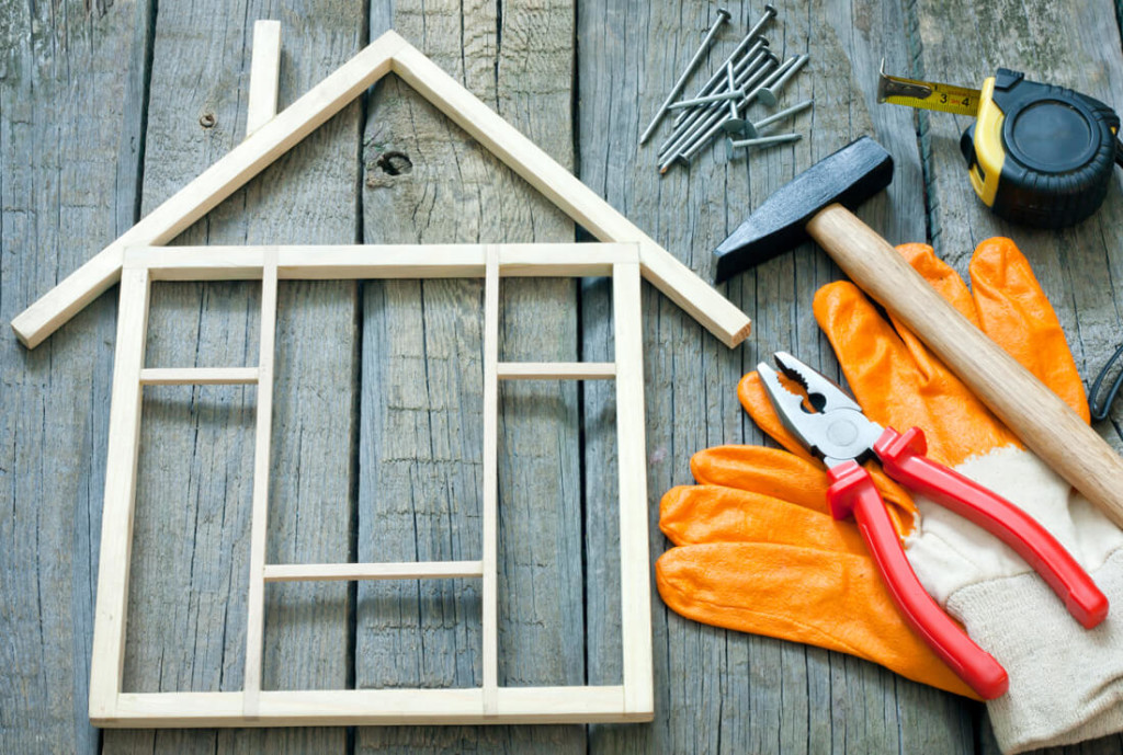 Hammer, Pliers, tape Measure, Nails, Wood