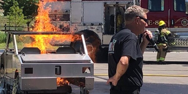 Burning car simulation at CRFPD facility built by PNCI Construction