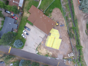 Aerial view of West End Fire Station addition