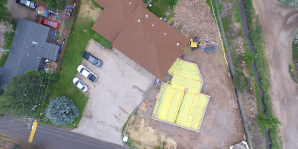 Aerial view of West End Fire Station addition